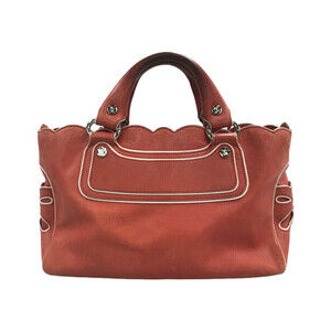 Celine Boogie Shoulder Bag Leather Red